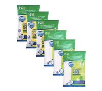 Pōwer Force | 15 Extra Large 3× Citrus & 3× Apple Anti-bacterial Floor Wipes | Biodegradeable | Non Bleach | 15 Wipes Each [SIX PACK]