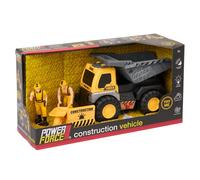 Power Force John Adams | 22cm XL Dump Truck Set with Lights and Sound | Kid's Play Construction Vehicle plus 2 Action Figures and Accessories | Batteries included | Ages 3+