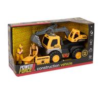 Power Force John Adams | 22cm XL Excavator Truck Set with Lights and Sound | Kid's Play Construction Vehicle plus 2 Action Figures and Accessories | Batteries included | Ages 3+