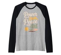 Power from Sun Peace from Dirt Self Sufficiency Off Grid Raglan Baseball Tee