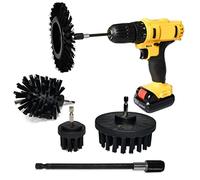 Power Grill Brush 5 Piece BBQ Cleaning Kit - Nylon Safe Bristle, Free Non, Wire-Safe for All Grates Stainless Steel Charcoal/Gas Scraper,Accessories Outdoor Gift for Dad/Men Cool Barbecue Cleaner