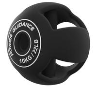 POWER GUIDANCE 3-in-1 Strength Training - Dumbbell, Barbell & Medicine Ball, Achieve Peak Performance During Training and Minimise Pressure on the Joints (Black 10 kg)