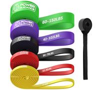 POWER GUIDANCE Pull up Bands Resistance Bands Set Workout Exercise Loop Bands 5 Levels for Powerlifting, Muscle Strength, Pilates Resistance Training (Yellow+Red+Black+Purple+Green, 10-150lbs)