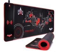 Power Idolz Batman Arkham XL RGB Gaming Mat with 15W Wireless Charger | Customizable LED, Anti-Slip and Spill-Resistant
