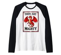 Power in Defense Rugby Red Dragon Raglan Baseball Tee