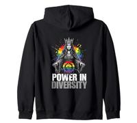 Power In Diversity LGBTQ Pride Rainbow Queen Equality Zip Hoodie