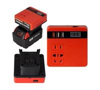 Power Inverter 120W Lithium Battery Inverter Power Bank 18v 21v to AC Multi-Function Household Smart Transformer(Rosso)