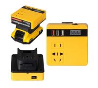 Power Inverter 120W Lithium Battery Inverter Power Bank 18v 21v to AC Multi-Function Household Smart Transformer(Giallo)