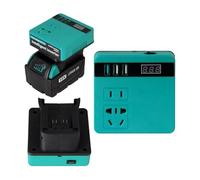 Power Inverter 120W Lithium Battery Inverter Power Bank 18v 21v to AC Multi-Function Household Smart Transformer(Groen)