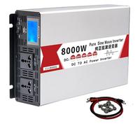 Power Inverter 12V DC To 110V 120V AC Pure Sine Wave Inverter 4000W 5000W 6000W 8000W Converter 2 AC Outlets, LCD Display For RV, Truck, Solar(8000w,24v to 220v)