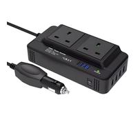 Power Inverter 12V to 220V, 200W Car Voltage Converter Inverter DC 12V to AC 220V, Fast Charging Car Charger with 2 Sockets and 4 USB Ports, Cigarette Lighter Plug for Business Trips and Vacation