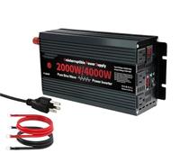 Power Inverter 2000W/4000W Sine Wave Inverter DC12V 24V To AC110V 220V Uninterruptible Power Supply 15A/8A Charging Current(12V-110V US 60Hz)