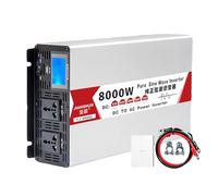 Power Inverter 4000W 5000W 6000W 8000W, 12V 24V 48V DC to 110V 220V AC Pure Sine Wave with Socket, Ideal for Car Devices and Solar Systems