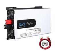 Power Inverter 5000W/6000W/8000W/10000W/12000W, 12/24/48/60/72/96V DC to AC 110V/220V, 2 AC Outlets, LED Display