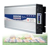 Power Inverter 6000W 8000W Pure Sine Wave 12V to 220V-240V Car Inverter Dual Sockets Automatic DC to AC Converter