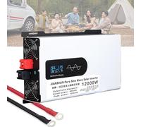 Power Inverter Pure Sine Wave Inverter 5000W 6000W 8000W 10000W 12000W Pure Sine Wave Inverter DC 12V 24V 48V 60V to AC 110V/220V Power Converter Adaptor Home Solar Inverter Power Bank,12000W-24V