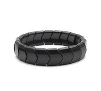 Power Ionics Handmade Beaded Bracelets for Men and Women, Black Tourmaline 15mm Arrow Beads, High Elastic 17.5-21cm Size, Mens Beaded Bracelets