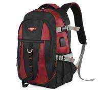 POWER KING Hiking Backpack 30L, Lightweight Casual Backpack for Men Women, Outdoor Travel Daypack for Camping Mountaineering Walking Cycling Climbing Sport (9608Wine Red)