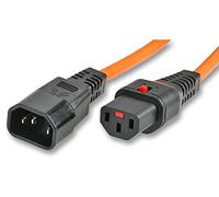 Power Lead,IEC M-F Locking C13/C14,4M, Mains Power Cords Cable Assemblies, Qty X 1