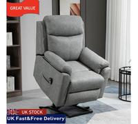 HOMCOM Power Lift Chair Electric Riser Recliner with Remote Control & Side Pocket in Grey HOMCOM Grey