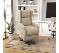 HOMCOM Power Lift Chair for the Elderly Fabric Recliner Armchair w/ Remote Beige