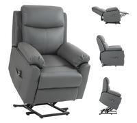 Homcom Power Lift Chair Electric Riser Recliner With Remote Control In Grey Grey