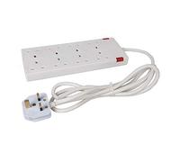 Power Master 735926 8-Gang Extension Lead with Neon Indicator, White, 2 m