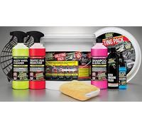 Power Maxed Valeting Bucket Kit - Complete Car Cleaning Kit with Wheel Cleaner, Shampoo, TFR & Accessories - 16L Bucket with Grit Guard - Full Car Wash & Detailing Set