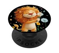 Power Meets Grace with this Lion and Dandelion Graphic PopSockets Adhesive PopGrip