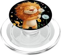 Power Meets Grace with this Lion and Dandelion Graphic PopSockets PopGrip for MagSafe