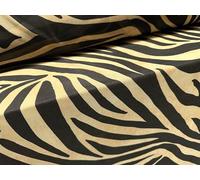 Power mesh Crepe Stretch Spandex Fashion Fabric, per metre - Zebra Animal Print - Yellow Cream