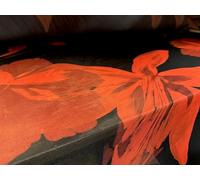 Power mesh net Stretch Fabric, per metre - Giant Orchid Flower Print - Black & red