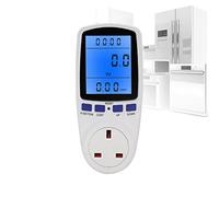 Power Meter, Power Meter UK Plug, Power Meter Energy Monitor, Power Meter Electricity Usage Monitor, 13A Energy Monitor with LCD Display UK Plug, for Home Appliances(Blue Backlight)