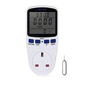 Power Meter UK Plug, Energy Monitor Watt Meter, Smart Meter Energy Monitor 7 Modes LCD Display, Electric Meter Electric Socket Tester UK Plug Power Consumption Analyser Voltage Amp KWH Meter Outlet