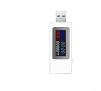 Power Meter Voltmeter 6.5A Digital Display - Fast Charge Detector for Power Banks(White)