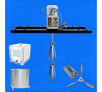 Power Mixer Electric Agitator Clamp-On Drum Agitator Industrial-Grade Electric Shaker Paint Stirring Tool, IBC Tote Mixer 265 Gallon, Stainless Steel Rod & Impeller, for Paint & Coat(A)