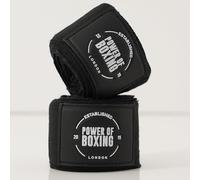 POWER OF BOXING Wraps, 4.5m Boxing Hand Wraps for Wrist & Knuckle Protection, Boxing Wrist Wraps for Muay Thai, MMA & Kickboxing for Men & Women (Black)