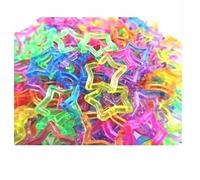 Power of Dream Star Shape Clear Color Chain Links Plastic Neon Toy Parrot Bird Foot Parts Kid DIY 100pcs