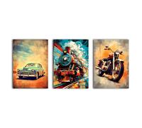 Power of Dynamics 3 Panel Canvas Wall Art. simpa Multi One Size