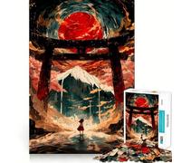 Power of Torii Gate Jigsaw Puzzles for Teenagers 1000 Piece Pure Logic Toy Quiet Calm Clean Cut Wall Art Decor (38x52cm)