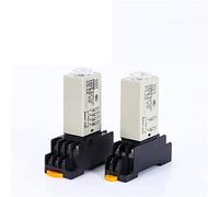 Power-on Delay Rotary Knob 5S/10S/30S/60S/3M/5M/10M/30M Timer Timing Time Relay DC12V 24V H3Y-2 with Base Socket(1S)