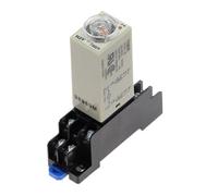 Power-on Delay Rotary Knob DPDT 1S/5S/10S/30S/60S/3M/5M/10M/30M Timer Time Relay AC/DC 24V H3Y-2 With Base Socket PYF08A(Voltage DC 24V,0-30 Minute)