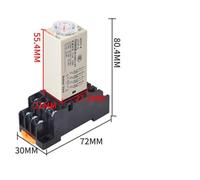 Power-on Delay Rotary Knob DPDT 5S/10S/30S/60S/3M/5M/10M/30M Timer Time Relay AC 110V 220V 380V H3Y-2 With Base Socket(H3Y4 Base,AC220V_0-60 SECONDS)