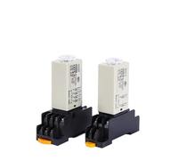 Power-on Delay Rotary Knob DPDT 5S/10S/30S/60S/3M/5M/10M/30M Timer Time Relay AC 24V 220V 380V H3Y-2 With Base Socket(VoltageAC220V,60M)