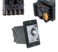 Power On Delay Timer For Relay 0-60 Seconds, AC 220V AH2-Y Time Delay For Relay with Socket Base, DIN Rail Mount, 8 Pins for Industrial Control