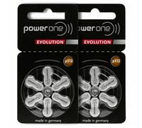 Power One Evolution Size 312 Hearing Aid Batteries - 1.45V Zinc Air with Improved Battery Life (12 Batteries)