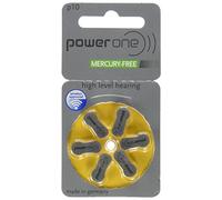power one Pack of 6 Hearing Aid Batteries P10 (Yellow) 1.45 Volt 100 mAh