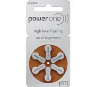Power One Size 312 Hearing Aid Batteries 60 Batteries