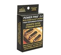 Power Pins 2.0 - Chrome Set with Power Plate Upgrade- Patented Bridge Pin System for Acoustic Guitars- Improved Tone, Amplified Sound, Easier Restringing, and Faster Tuning