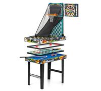 Power Play 10 in 1 Foldable Games Table, Pool, Table Football, Hockey, Table Tennis, Chess & More, 3ft Mini Games Table for Kids & Families, Indoor Game Night & Gifts